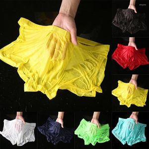 Underpants Mens Sexy Brief Wet Seductive Boxers Thin Transparent Underwear Short Trunks Gay Sissy Panties Fashion Bottom Shorts