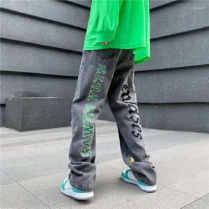 Jeans masculinos Y2K Men Streetwear Baggy Troushers Hip Hop Calça Loja Mulheres Meninas de Grande Denim
