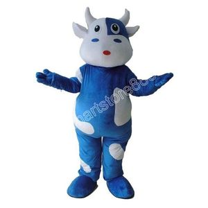 Adult size Blue&White Cow Mascot Costumes Animated theme Cartoon mascot Character Halloween Carnival party Costume