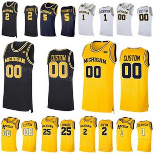 Wolverines Basketball College 25 Jett Howard Jerseys 2 Bufkin 0 Dug McDaniel 3 Jaelin Llewellyn 5 Terrance Williams II 1 Hunter Dickinson Sying NCAA Man Woman Youth