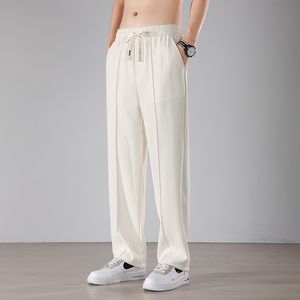 Herrenhose, lässig, drapiert, Baggy, modisch, gerade, weites Bein, Jogginghose, Streetwear, Schwarz, Aprikose, Hellgrau, 230324