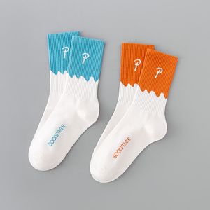 Designer Socks for Men Women Basic Medium Tube Socks Fashion Paren Socks 2 Colors