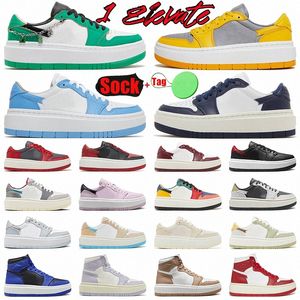 1 Elevate Casual Shoes For Women Girls Jumpman 1s Lucky Green Silver Toe Bred Cement Wolf Grey Varsity Maize Black White Onyx University Blue Unlv Og h9IQ#