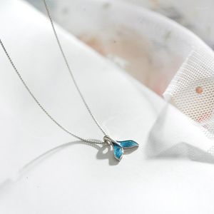 قلادة قلادة قلادة ذيل حورية البحر العصرية للنساء حوت الأسماك الزرقاء المملوكة المجوهرات ملحقات المجوهرات