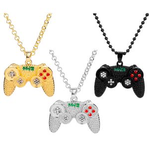 Game Console Pendants Iced Out Chain Bling CZ Gold Silver Color Mens Hip Hop Rock Necklace Jewelry Kids Boy 201013
