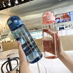 water bottle 1pc 780ml Portable Plastic Water Bottle for Drinking Transparent Sport Tea Coffee Cup Kitchen Tools Kids Water Bottle for School P230324