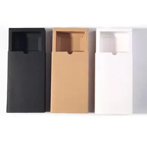 블랙 크래프트 종이 선물 상자 흰색 포장 골판지 상자 웨딩 베이비 샤워 포장 쿠키 섬세한 서랍 상자