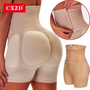 Women's Shapers CXZD High Waisted Waist Trainer Shapewear Body Tummy Shaper Fake Ass Butt Lifter Booties Hip Pads Enhancer Booty Lifter 230324