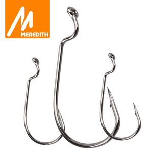 Fiskekrokar Meredith 50st/Lot Fishing Soft Worm Hooks High Carbon Steel Wide Super Lock Fishhooks Lure Softjerk Hooks 8#-5/0 Fiske Tackle P230317