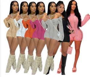 2023 Summer Women Jumpsuits Clothes Hollow Out Jumpsuit Shorts Backless Crochet Knitted Rompers Sexy Bodysuits For Women