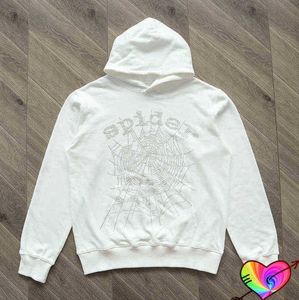 2023 White Young Thug Spider Hoodie Men Women 3D Web Foam Drukuj SP5DER BUDU MUZYKA Album luźne z kapturem 555555 bluzy T220726