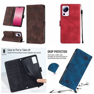 Capa carteira de couro com impressão de sensação de pele para Xiaomi 13 Lite 5G POCO X5 5G Pro Sony Xperia 1 5 10 IV Sentimento de mão Suporte para slot de cartão de identificação de crédito Flip Cover Bolsas Alça