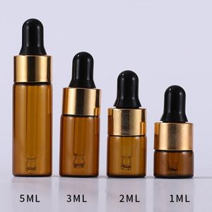 Cosmetic Sample Packaging Serum Glass Dropper Bottles 1ml 2ml 3ml 5ml For Essential Oil