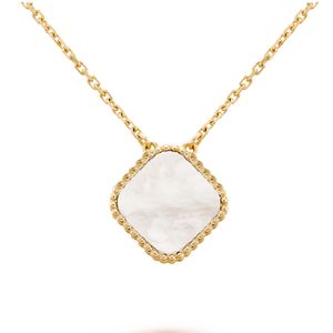 White 18 K Gold Four Leaf Clover Clover Necklace Multicolorato French Brand V Classic Necklace Fashion on Women Crime Wedding Regalo di San Valentino