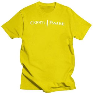 의류 남성 남성용 Maglia 티셔츠 티셔츠 Maniche Corte Uomo Cesare Paciotti 남자 짧은 소매 승무원 목자 CP 남성 브랜드 Teeshirt Summer Co7IR5 662