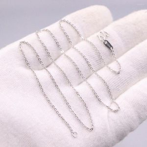 Chains Real Platinum 950 Necklace Women's Female 1.1mm Rolo Link Chain 15.7inch Stamp Pt950