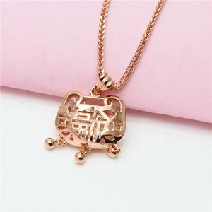 Correntes 585 Purple Gold Plated 14K Rose Fashion Fashion Ruyi Lock Pingente chinês Chain Clavicle Chain de Clavicle CechlaceJewelry