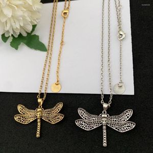 Hänge halsband vintage guld silver färg skall dragonfly halsband modedesigner kvinnor män hip hop punk smycken