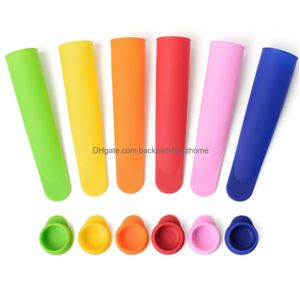 Ice Cream Tools 6 Color Diy Sile Frozen Old Popsicle Mold With Er Kitchen Food Grade Children Pop Maker Molds Dh0402 Drop Delivery H Dhqgv
