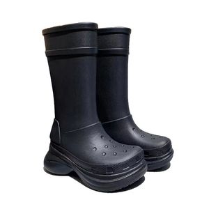 Rain Boots Winter Unisex Water Boots Brand Design Women Man Thick Bottom Flat Platform Set Mouth Non-Slip Rain Fashion Boots 230324