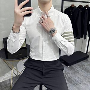 Camicie eleganti da uomo Elasticità Slim Uomo Senior Banchetto Casual Manica lunga Lusso Buona qualità Puro cotone Taglia 8XL-S