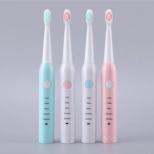 Mjuk ullelektrisk tandborste USB laddning laddningsbar sonisk tandborste vattentät tand renare tänder blekare med 4st ersättande huvud dropshipping