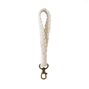 Keychains Hand-woven Cotton Cord Key Chain Mobile Phone Anti-loss Hook Car Decoration Fresh And Simple For Men Women