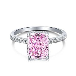 925 Sterling Silver Ring Heavy Industry 8A Zircon Square Ice cut Various Colours Rings for Women