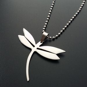 Pendant Necklaces Stainless Steel Flying Dragonfly Charm Necklace Small Insect Animal Beneficial Girl