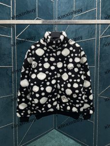 xinxinbuy men designer coatジャケットパーカーパリ格子縞のドットフラワーズ植物長袖女性