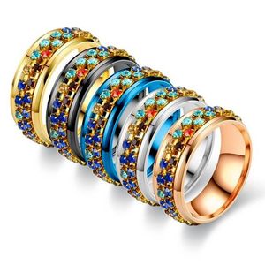 Anello di lusso geometrico Boho arcobaleno con zirconi cubici per le donne Anelli di cristallo color oro con fascino Fine gioielli da sposa per feste