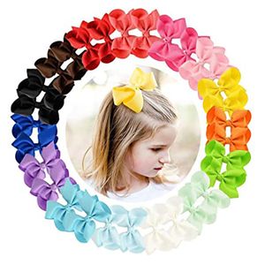 30pcs Hair Bows for Girls 4" Big Boutique Bow Alligator Clips Grosgrain Ribbon Hair Accessories Toddlers Kids Teens