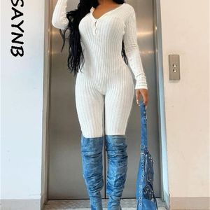 Women's Jumpsuits Rompers y2k Fall Outfits Casual Sexy Jumpsuits Women Long Sleeve Bodycon Rompers Jumpsuits Ladies White Green Overalls 230323