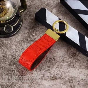 Plated gold parts key chain designer keychain green pink letter cowhide portachiavi grace multicolor embossing keyring fashion decorative PJ068 C23