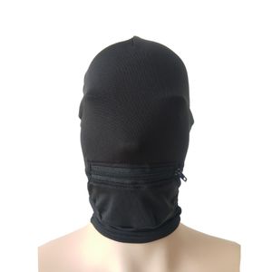 Kostüm Aksesuarları Hood Yetişkin Cadılar Bayramı Maskeleri Cosplay Kostümleri Spandex Hood ile Zipper Ağız Unisex Zentai Kostümleri Parti Aksesuarları