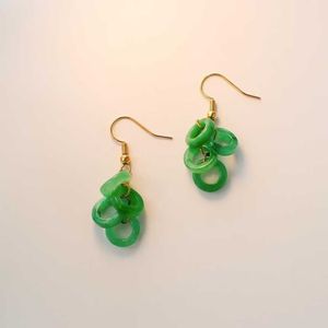 Fascino Lucky Green Giadeite Anello di giada Orecchini Eardrop Bellissimo Halloween Lucky Ear stud Regali di festa colti di Natale Moda Z0323