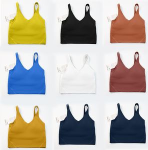 Yoga outfit lulus-20 U Type Back Align Tank Tops lulus lemons Gym Clothes Women Casual Running Nude Tight Sports Bra Fitness Beautiful Underwear Vest Shirt JKL123