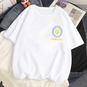 Kvinnors T -skjortor Ukraini Ukraina flagga T -shirt Kläder Kvinnlig Korea 2023 Ulzzang Crop Top Streetwear Vintage