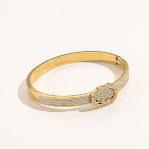 2023 Gold Bangle for Women Designer Vintage Diamond Bracelet Fashion Brand Jewelry Stainless Steel Gift Nail Bracelets