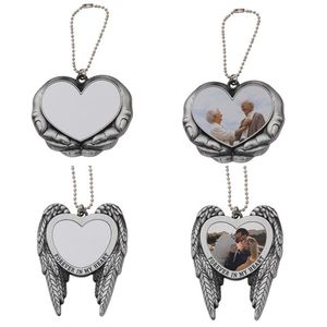 Partybevorzugung Sublimation Auto Charm Anhänger Valentinstag Ornament Herz in Händen Rohlinge für Wärmepresse SN6867