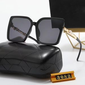 Modedesigner-Sonnenbrille, Luxus-Buchstabe, Damen-Herrenbrille, Senior-Brille, für Damen, Sonnenbrille, großer Rahmen mit kleiner Perle im Gesicht