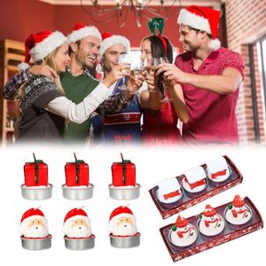 Christmas Decorations Wax Candle Bougie Colorful Ornament 3pcs Xmas House Creative1