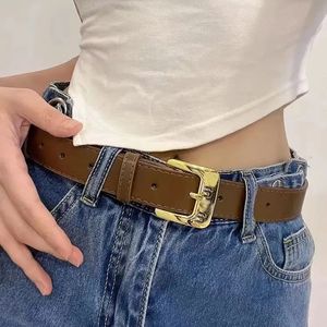 Women Designer Belt Hollow Letter M Needle Buckle Leather Belts Vintage Punk Cintura Ceinture Fashion Girdle Jeans Belt Pu Waistband Weote