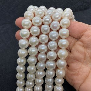 Andra klass AAA Freshwater Natural Pearl Pärlor Vit runda pärlor för DIY -smycken Making Armband Halsband Tillbehör PANGA LOOSE 230325