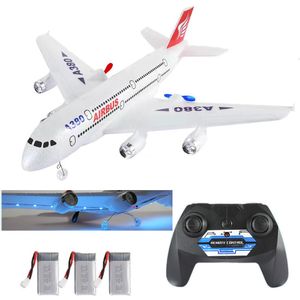 ElectricRC Aircraft Airbus A380 Boeing 747 RC Airplane Remote Control Toy 24g Fixat Wing Plane Gyro Outdoor Model With Motor Children Gift 230325