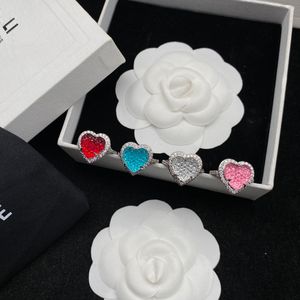 Love Heart Band Rings Candy Color Silver Prazed Designer Ring Ins estilo Bane