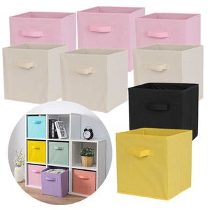 Aufbewahrungsboxen Bins nicht gewebte Stoffaufbewahrungsbehälter Kollektion zusammenklappbarer Organizer Würfel für Kleidung Sundies Closet Organizer Storage Korb 1PCS P230324