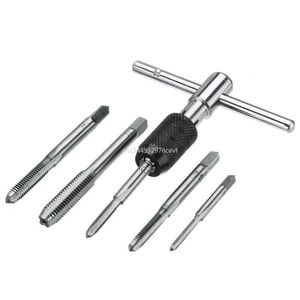 M3 M4 M5 M6 M8 Tap Set With Twist Drill Bits And Wrench 5pcs Set T Type Machine Hand Screw Thread Taps Reamer hand drill screws