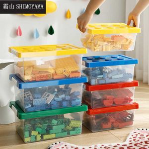 Caixas de armazenamento Bins Shimoyama Kids Blocks Caixa de armazenamento Brinquedos Organizador Caso Space Economize empilhável Bloqueio de partículas pequenas Gols de letra