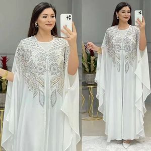 Ethnic Clothing Plus Size African Party Dresses for Women Chiffon Boubou Ankara Dashiki 2 PCS Set Outfit Dubai Kaftan Abaya Robe Marocaine Femme 230324